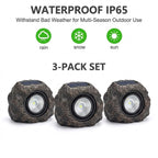 Solar Rock Garden Lights Decorative Fake Stone Warm White Outdoor — 2, 3 & 5-Pack