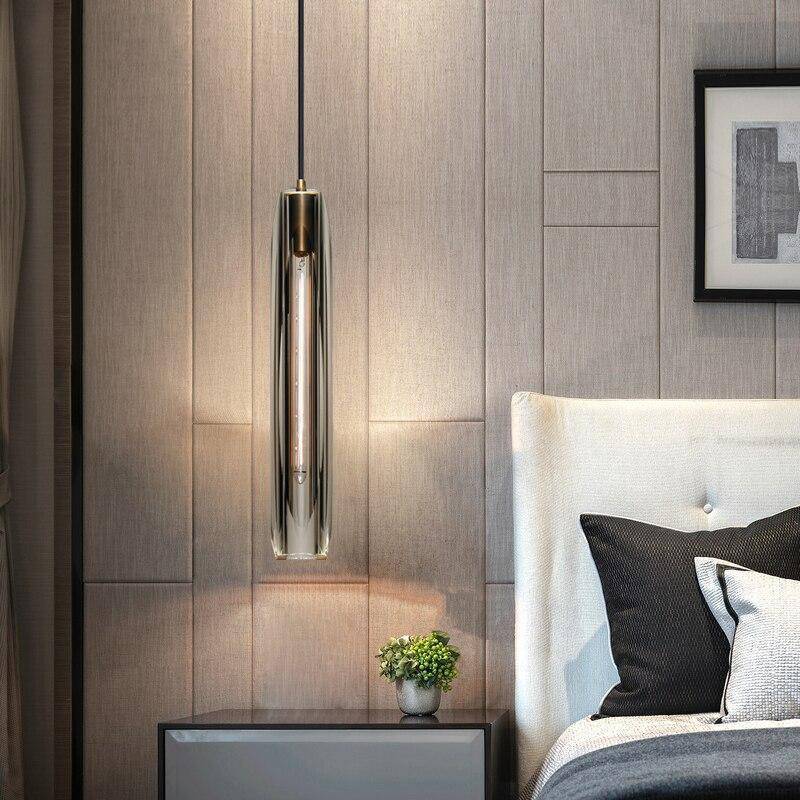 June Brass Designer Glass Pendant Lamp Smoky