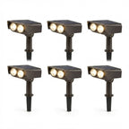 Solar Multi-Zoom Spotlight Waterproof LED Landscape Garden Tree — Warm White & RGB Singles to 4-Pack