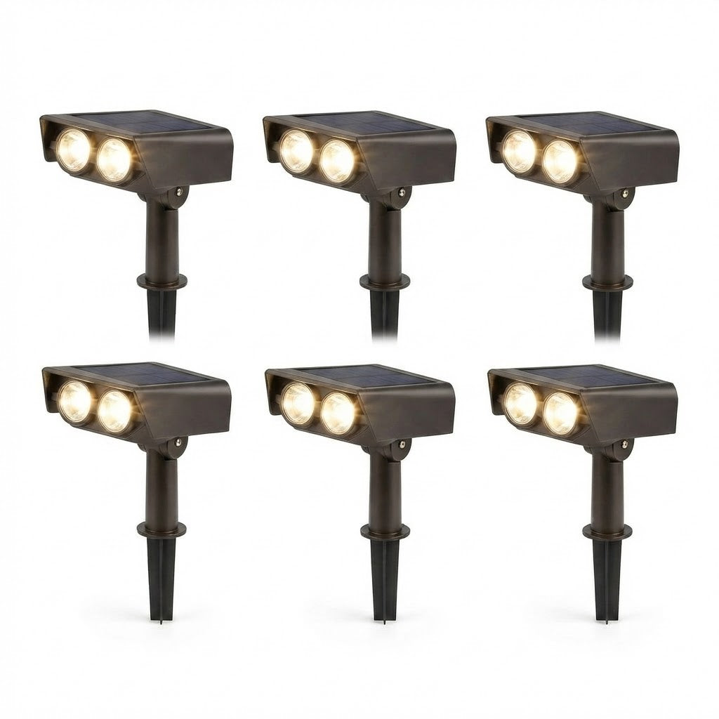 Solar Multi-Zoom Spotlight Waterproof LED Landscape Garden Tree — Warm White & RGB Singles to 4-Pack