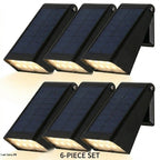 Solar Down Light Wall Sconce Waterproof Black Modern LED Outdoor — Sets of 2 to 10
