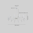 Arisha Modern Blown Linear Metal Multi-heads Chandelier
