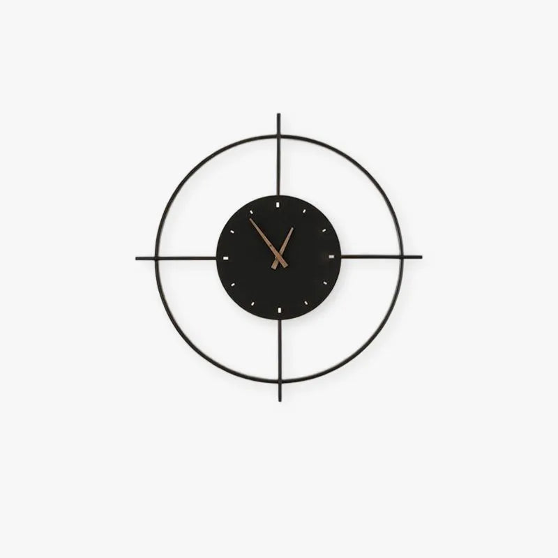 Glint Modern Round Wall Clock Lamp – Gold & Black