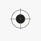 Glint Modern Round Wall Clock Lamp – Gold & Black