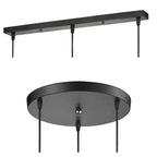 Ceiling Canopy Base for Pendant Lights DIY Multi-Hole Black White Gold — 3 to 5 Holes Round Straight