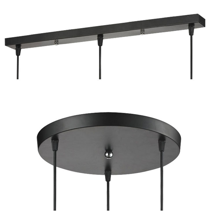 Ceiling Canopy Base for Pendant Lights DIY Multi-Hole Black White Gold — 3 to 5 Holes Round Straight