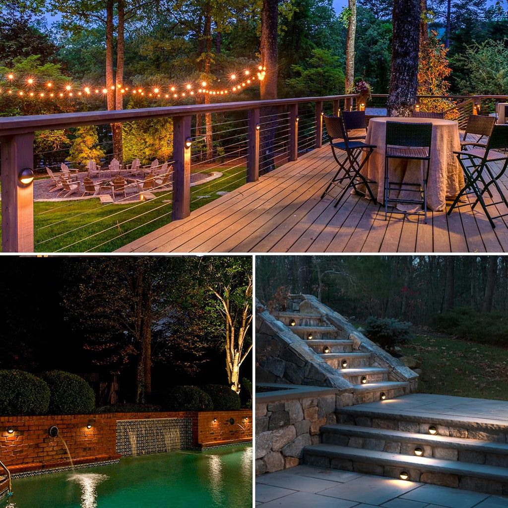Low Voltage LED Deck Step Lights Warm White 2700K IP65 Outdoor Stair Lighting — 4, 6, 10 & 12-Pack