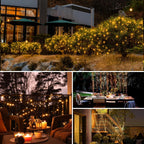 Solar fairy lights copper wire warm white outdoor waterproof tree — solar panel charging detail