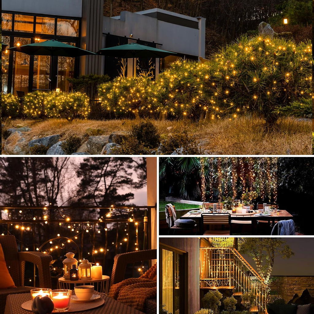 Solar Fairy Lights Copper Wire Warm White Outdoor Waterproof Tree Garden — 100 to 500 LED