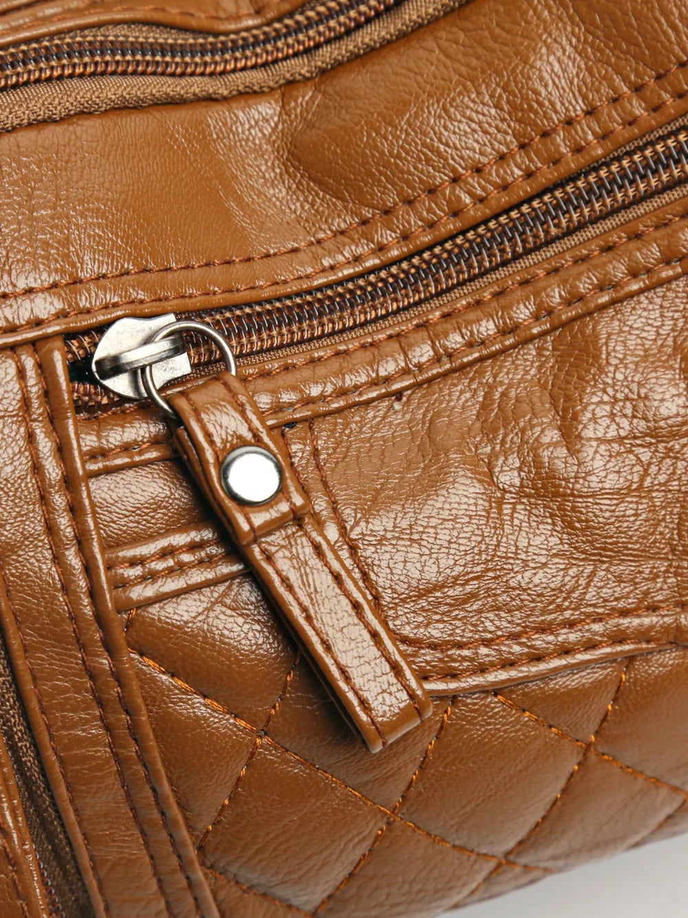 Leather Multi Pockets Adjustable Strap Shoulder Bag