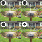 Solar birdbath fountain with LED light outdoor garden — installed in garden setting