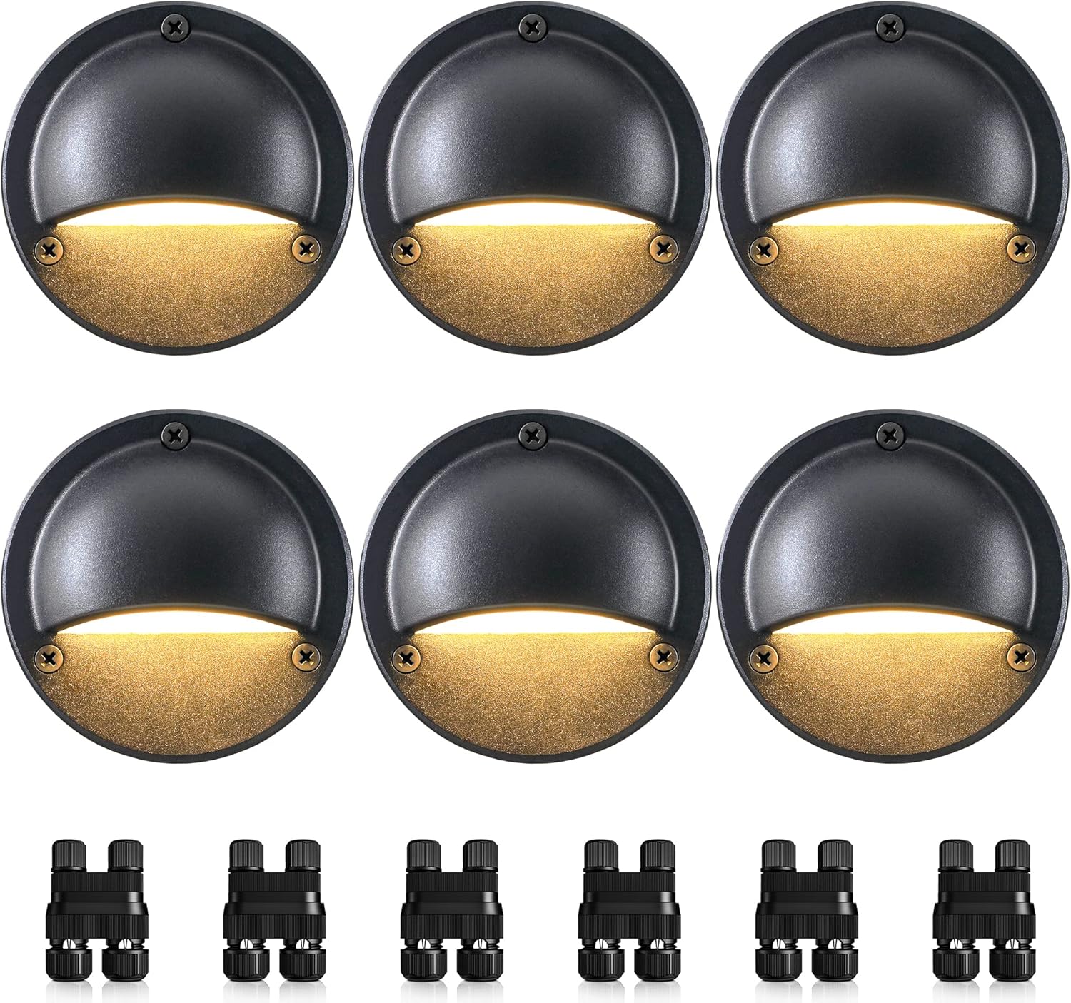 Low voltage LED deck step lights warm white 2700K IP65 outdoor stair lighting — 4, 6, 10 and 12-pack