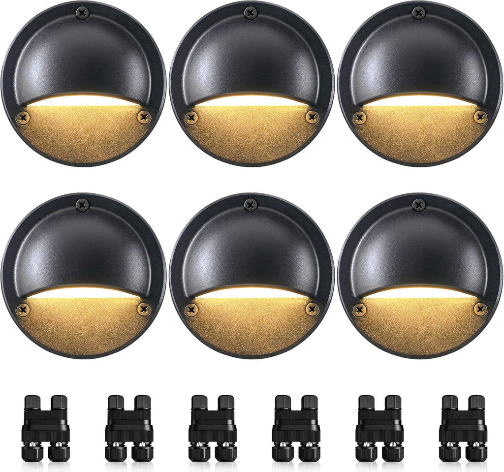 Low Voltage LED Deck Step Lights Warm White 2700K IP65 Outdoor Stair Lighting — 4, 6, 10 & 12-Pack