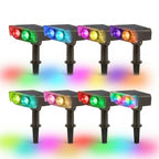 Solar Multi-Zoom Spotlight Waterproof LED Landscape Garden Tree — Warm White & RGB Singles to 4-Pack