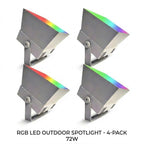 Outdoor RGB LED Spot Light 30W Waterproof Hardwired Landscape Tree Lighting — Singles to 8-Pack