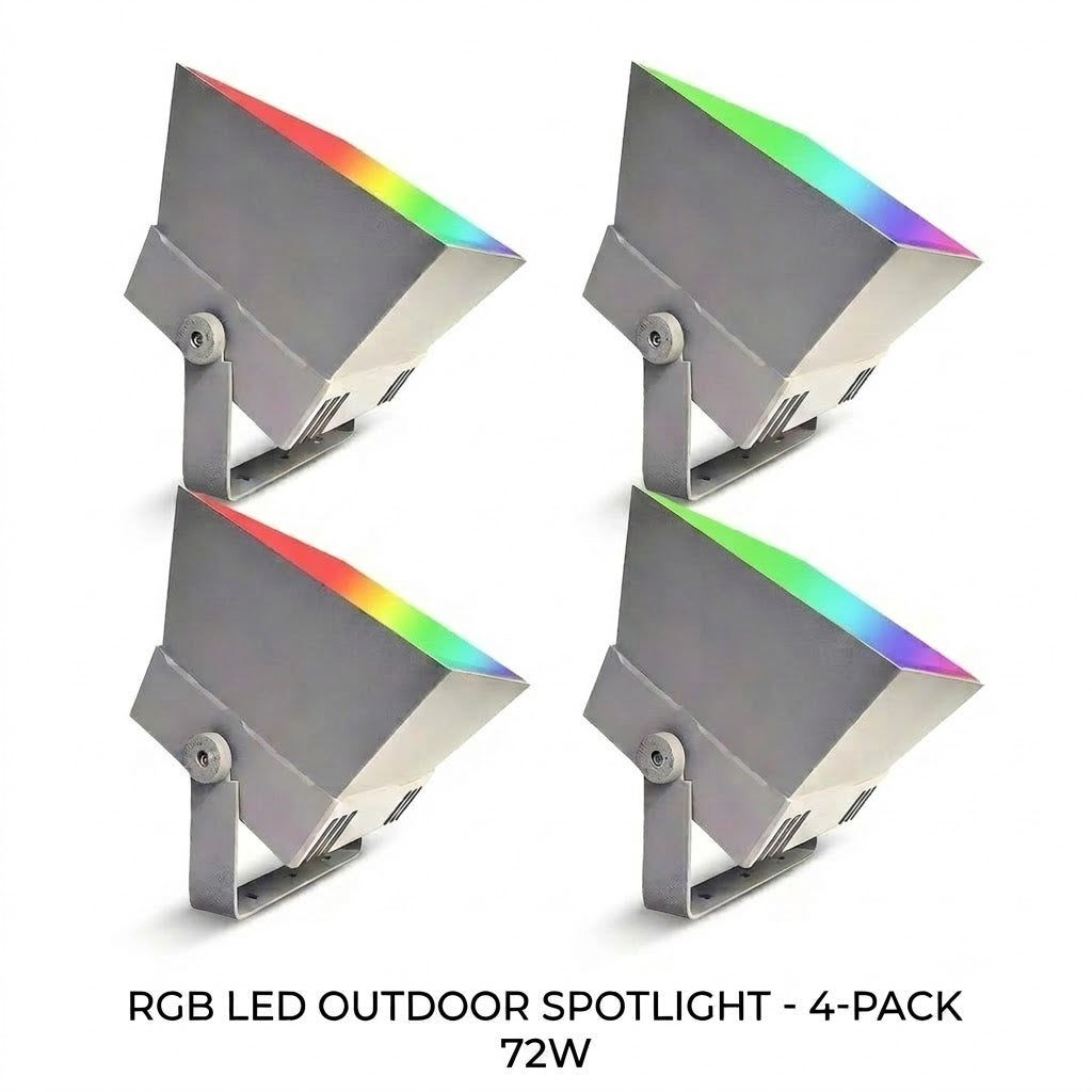 Outdoor RGB LED Spot Light 30W Waterproof Hardwired Landscape Tree Lighting — Singles to 8-Pack