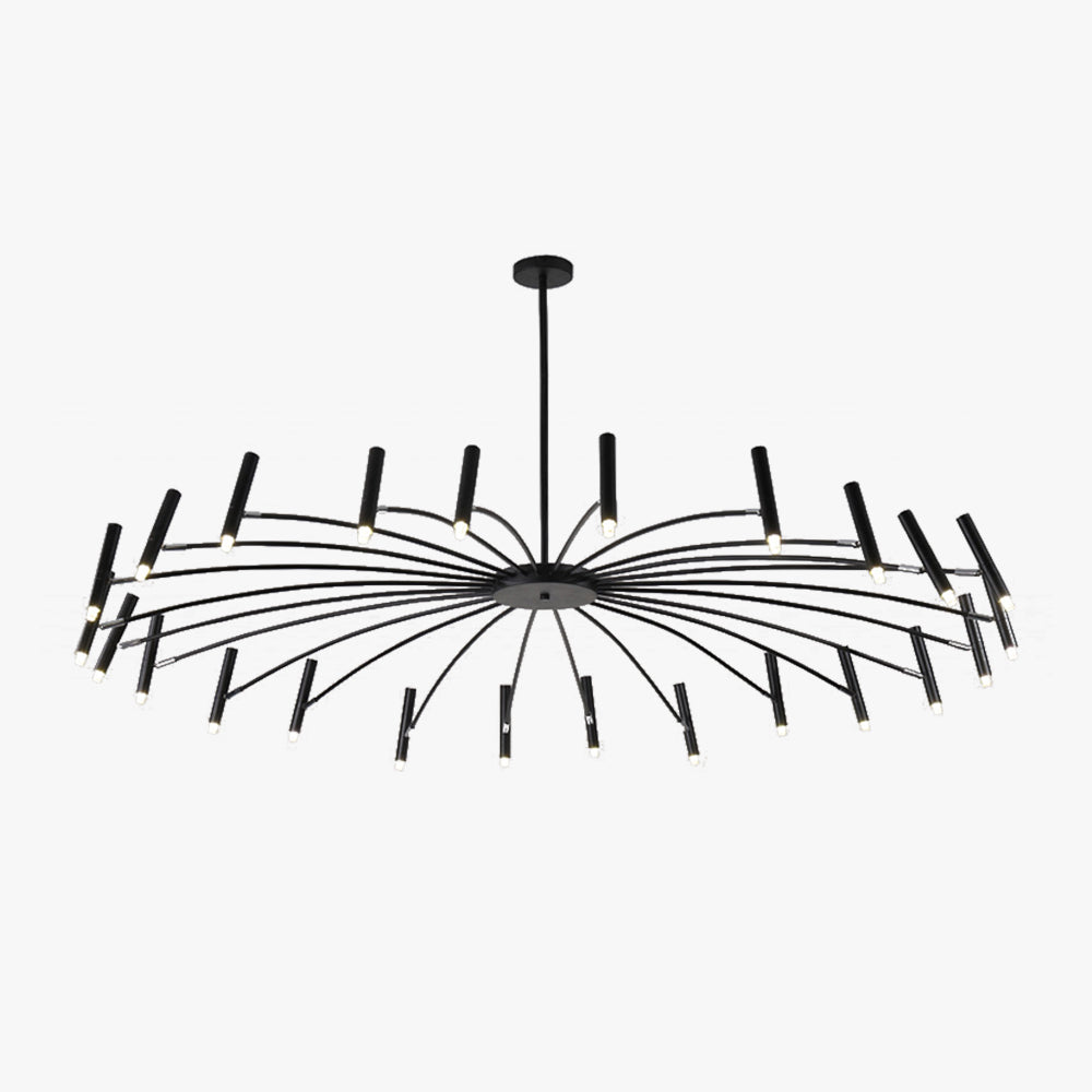 Arisha Modern Blown Linear Metal Multi-heads Chandelier