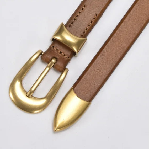 Leather Belt – Women’s Full Grain Cowhide Slim Waist Belt