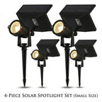 Waterproof RGB Solar Ground Spike Spotlight LED Tree Accent Outdoor — Warm White Singles to 8-Pack
