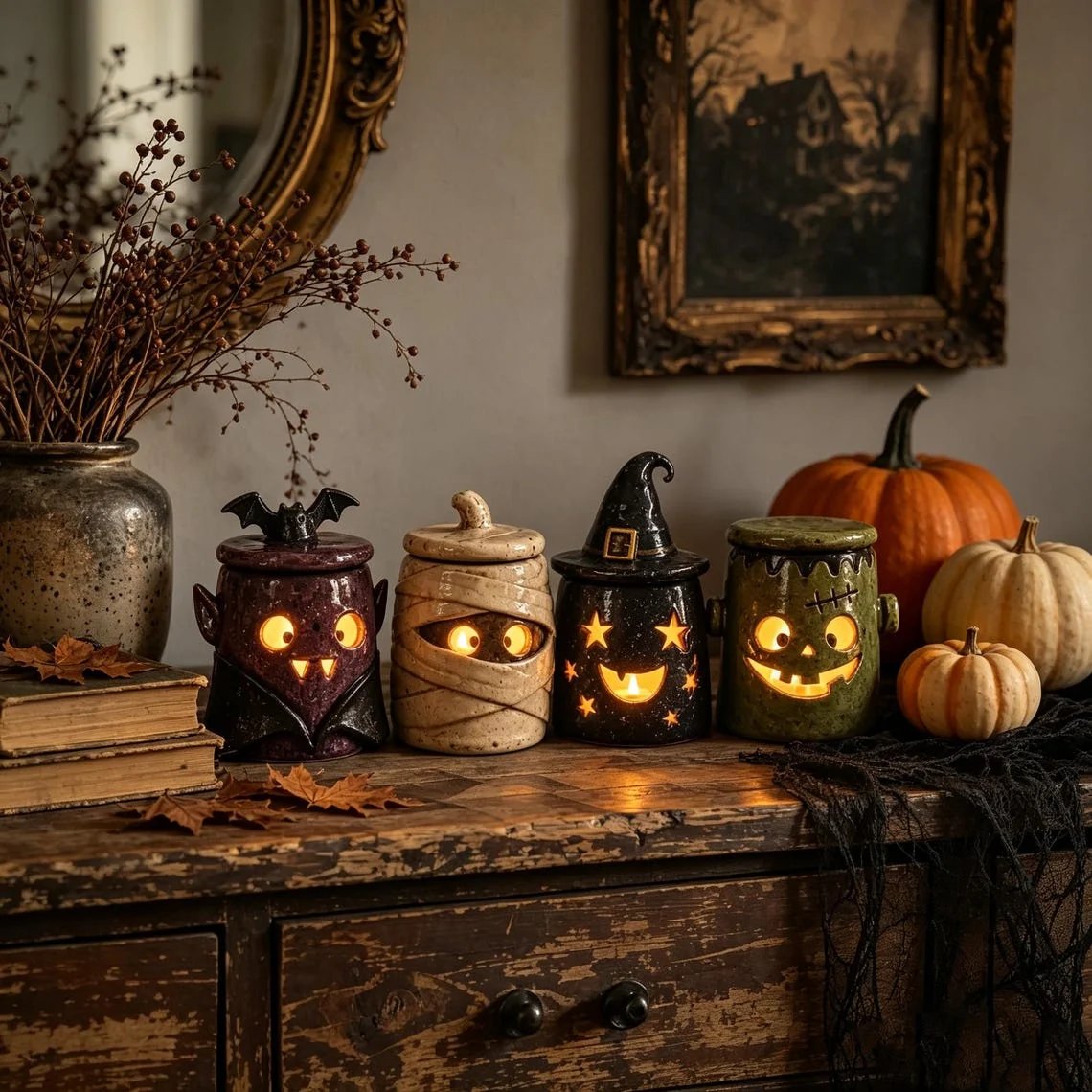 Handcrafted Artisan Monster Tea Light Holder