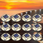 Solar Driveway Marker Lights IP68 Warm White LED Flush Mount Outdoor — 8, 12 & 20-Pack