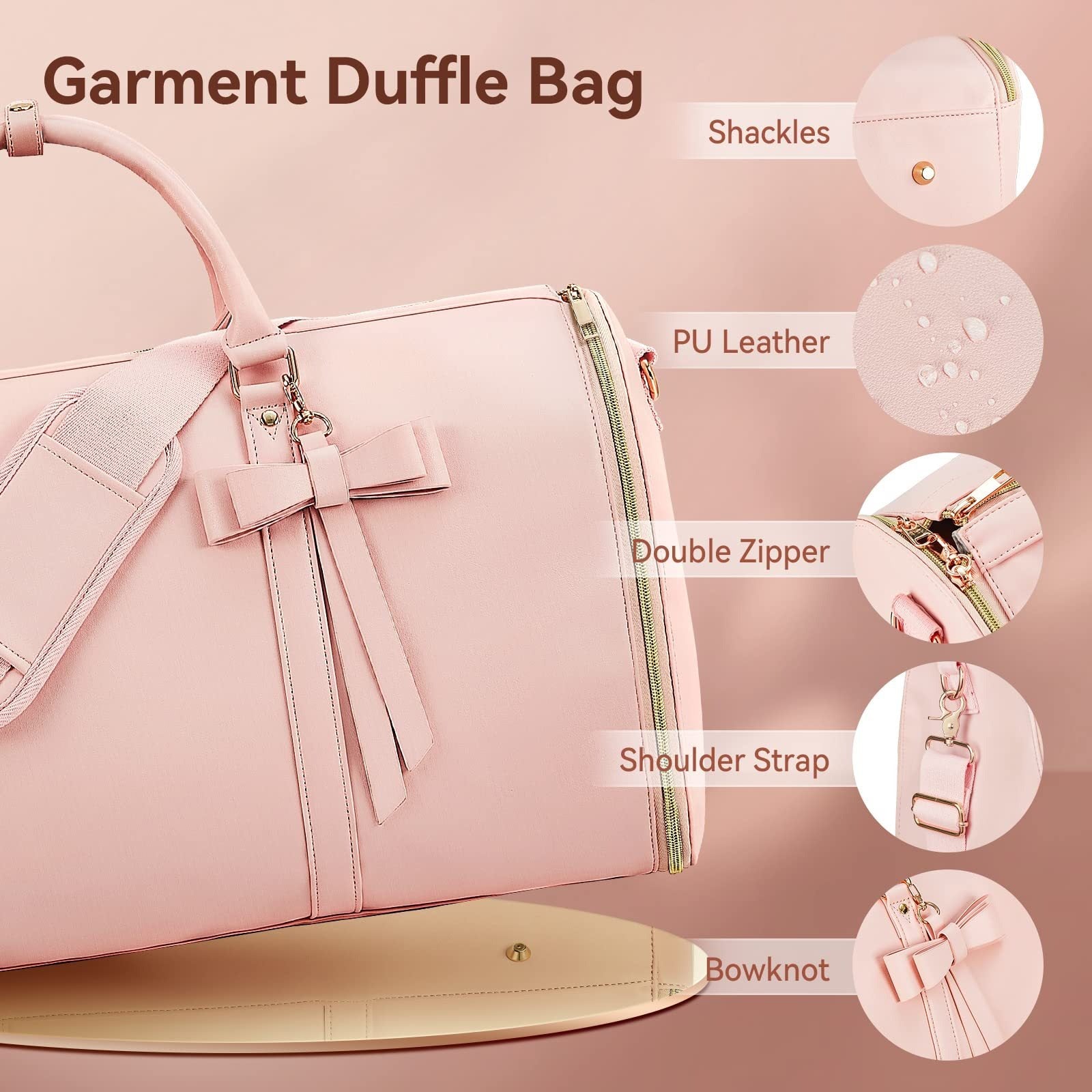 Amazirhub Travel Bag 2.0 – Sac de voyage pour femmes avec compartiment à chaussures, qui ne froisse pas les vêtements