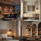 Vintage Etch Shade Metal Pendant Light Height Adjustable Dining Room Kitchen — 7 Styles