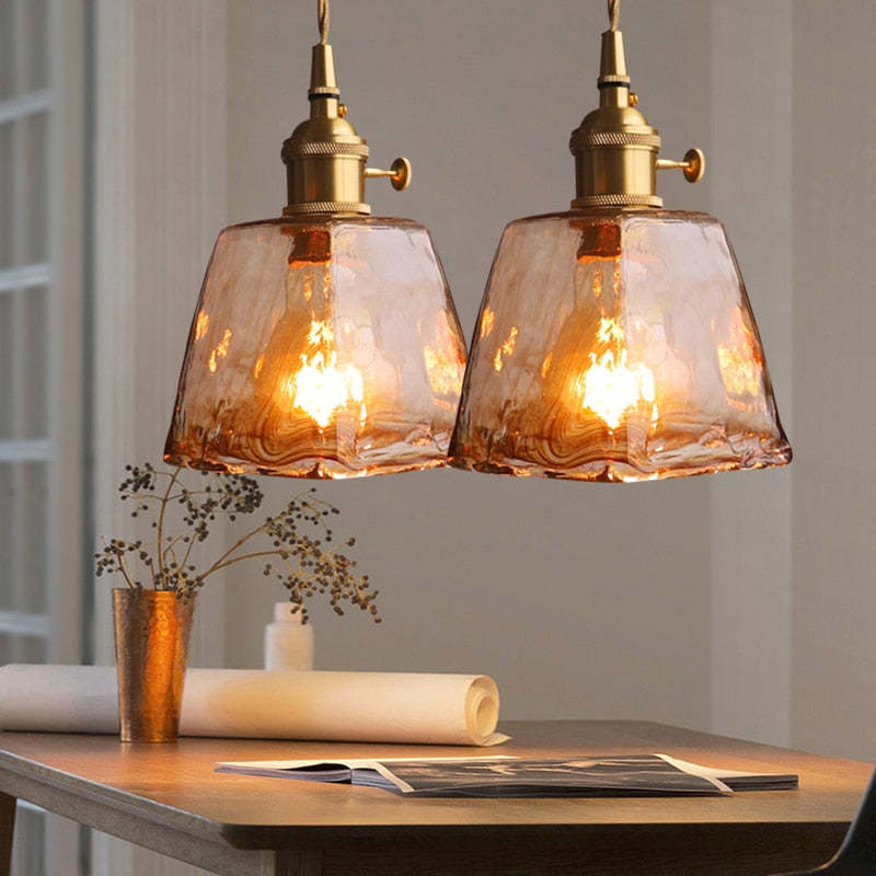 Zina Pendant Light Glass&Brass