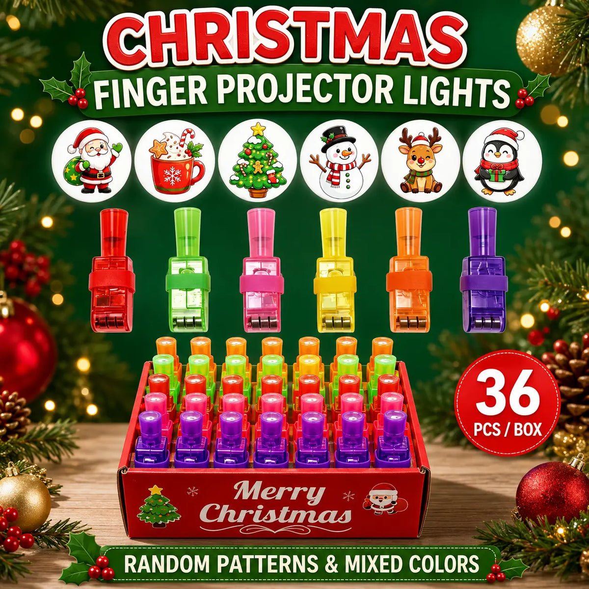 Halloween finger projector ring shown close up with its elastic band