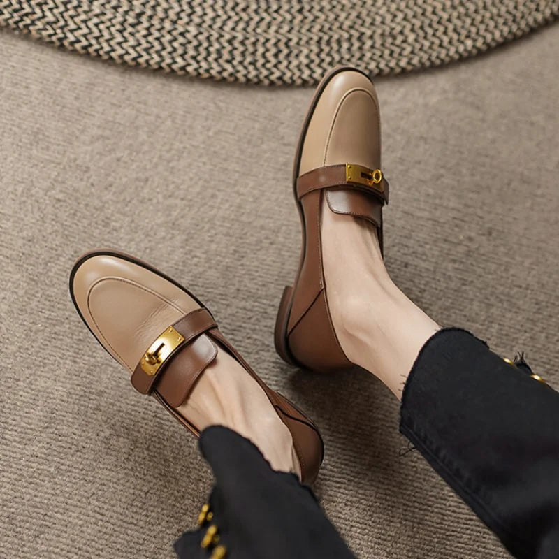 Designer Leather Slip-On Loafers for Women