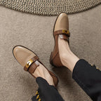 Designer Leather Slip-On Loafers for Women