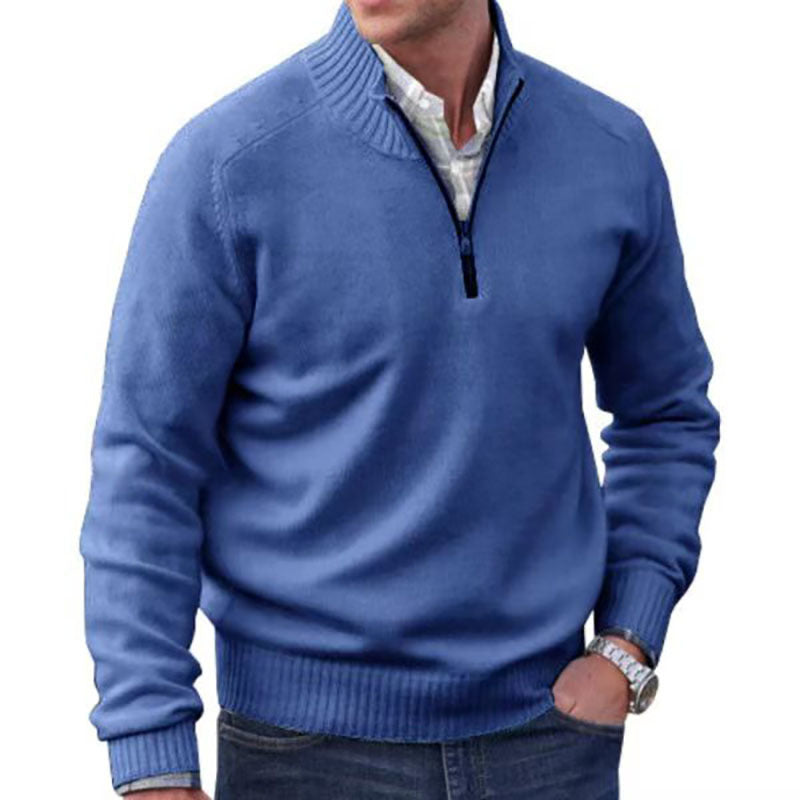 Men's Zipper Stand up Collar Sweater