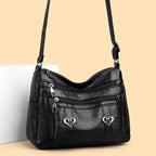Leather Multi-Pockets Crossbody Bag