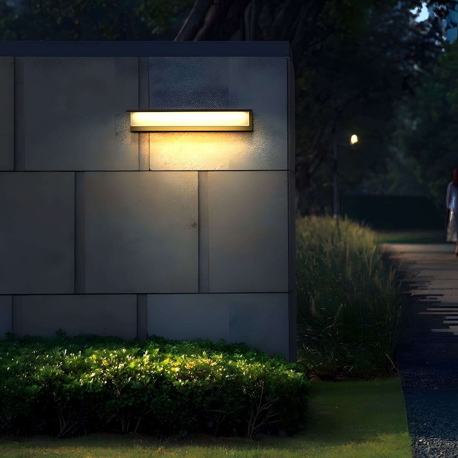 Rectangular Outdoor LED Wall Light Modern Waterproof IP65 Porch Patio — Small Large