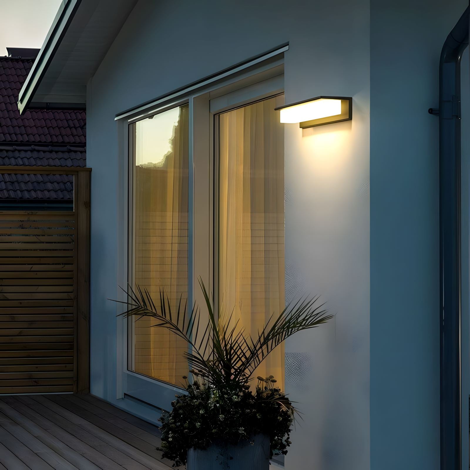 Rectangular Outdoor LED Wall Light Modern Waterproof IP65 Porch Patio — Small Large