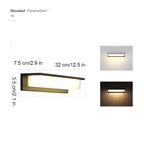 Rectangular Outdoor LED Wall Light Modern Waterproof IP65 Porch Patio — Small Large