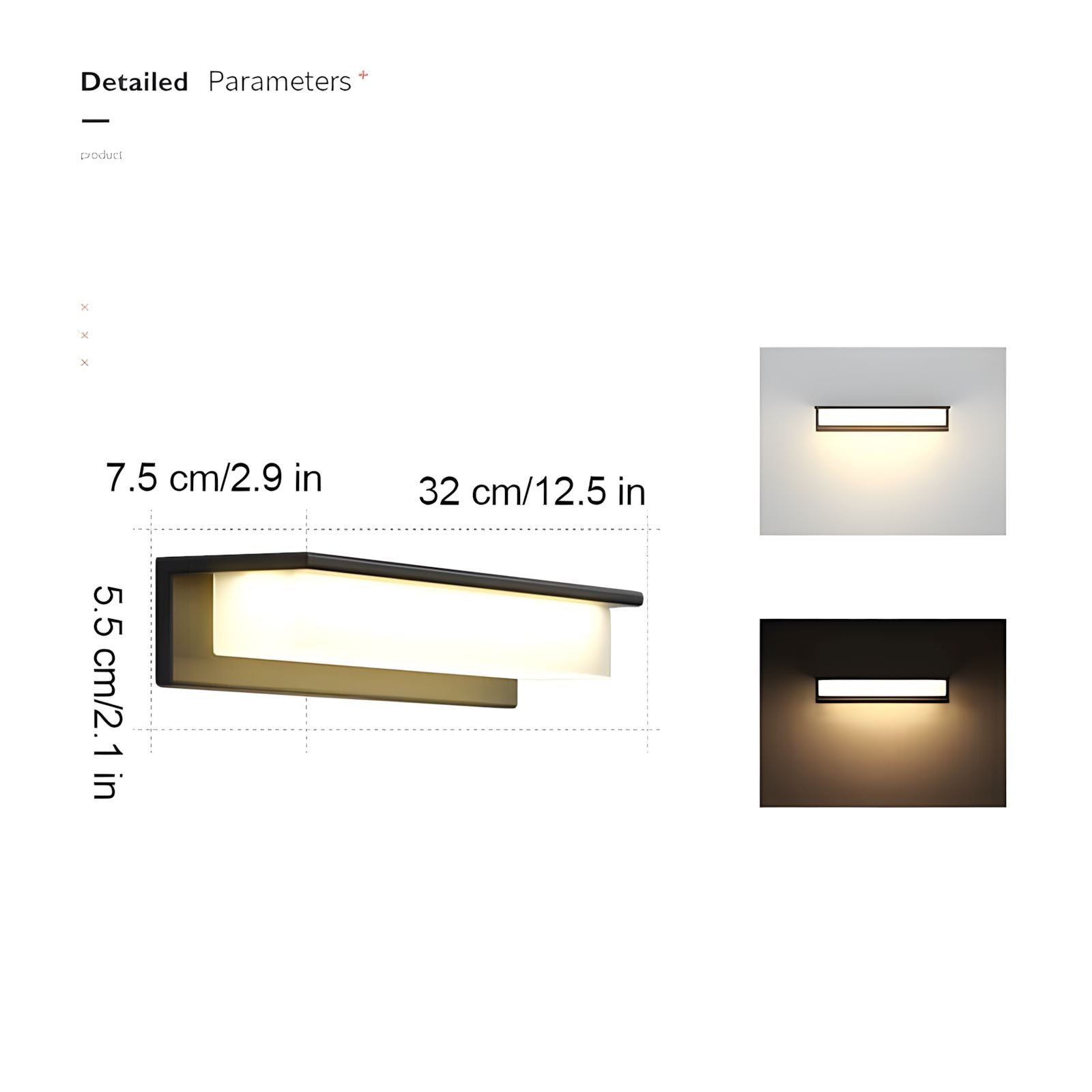 Rectangular Outdoor LED Wall Light Modern Waterproof IP65 Porch Patio — Small Large