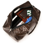 Leather Travel Bag – Vintage PU Leather Weekend Duffle Bag