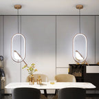 Bird-Shaped Nordic Pendant Light Sculptural LED Bedroom Living Room — Circle Oval