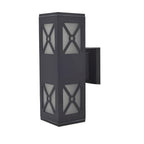 Dual Head Outdoor Wall Light Modern LED Glass Metal IP54 Porch Entrance
