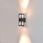 Dual Head Outdoor Wall Light Modern LED Glass Metal IP54 Porch Entrance