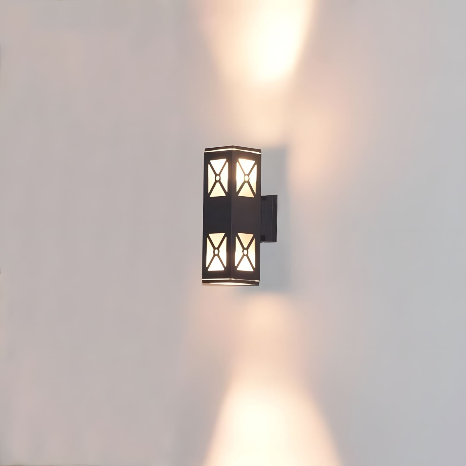 Dual Head Outdoor Wall Light Modern LED Glass Metal IP54 Porch Entrance