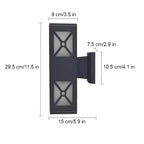 Dual Head Outdoor Wall Light Modern LED Glass Metal IP54 Porch Entrance