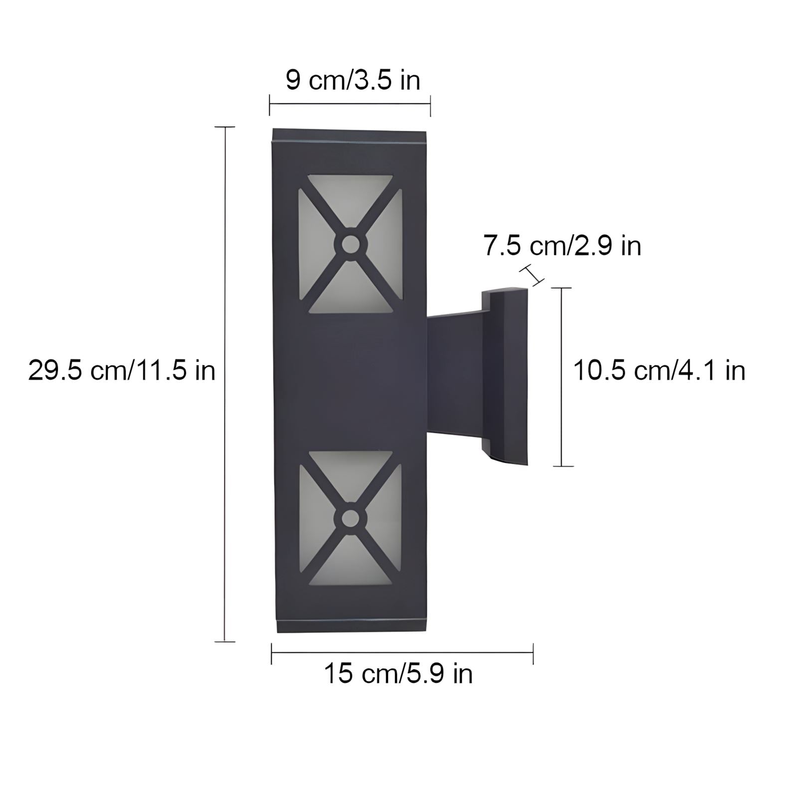 Dual Head Outdoor Wall Light Modern LED Glass Metal IP54 Porch Entrance