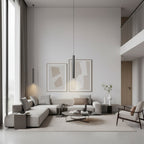 Cylindrical LED Pendant Light Slim Stainless Steel Downlight Dining Room Bedroom — Black White