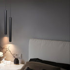 Cylindrical LED Pendant Light Slim Stainless Steel Downlight Dining Room Bedroom — Black White