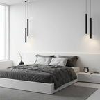 Cylindrical LED Pendant Light Slim Stainless Steel Downlight Dining Room Bedroom — Black White