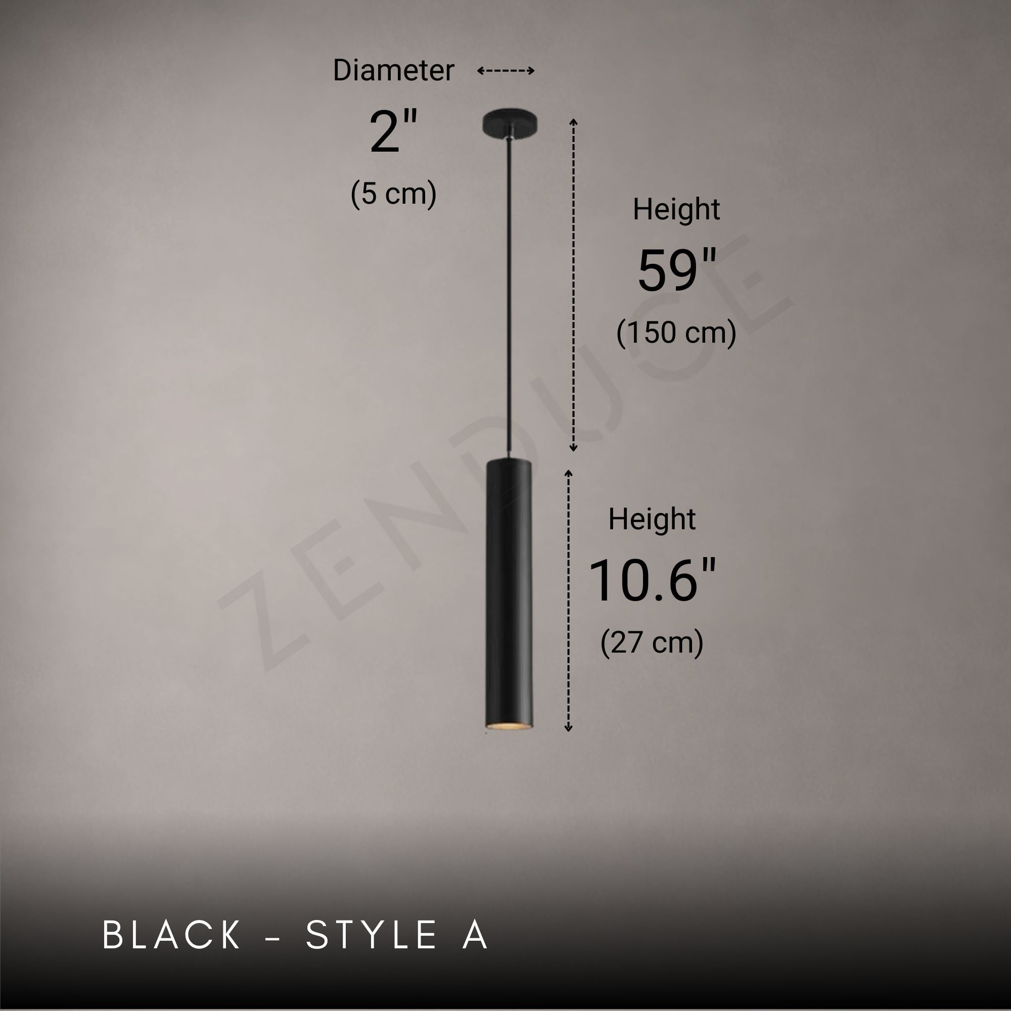 Cylindrical LED Pendant Light Slim Stainless Steel Downlight Dining Room Bedroom — Black White