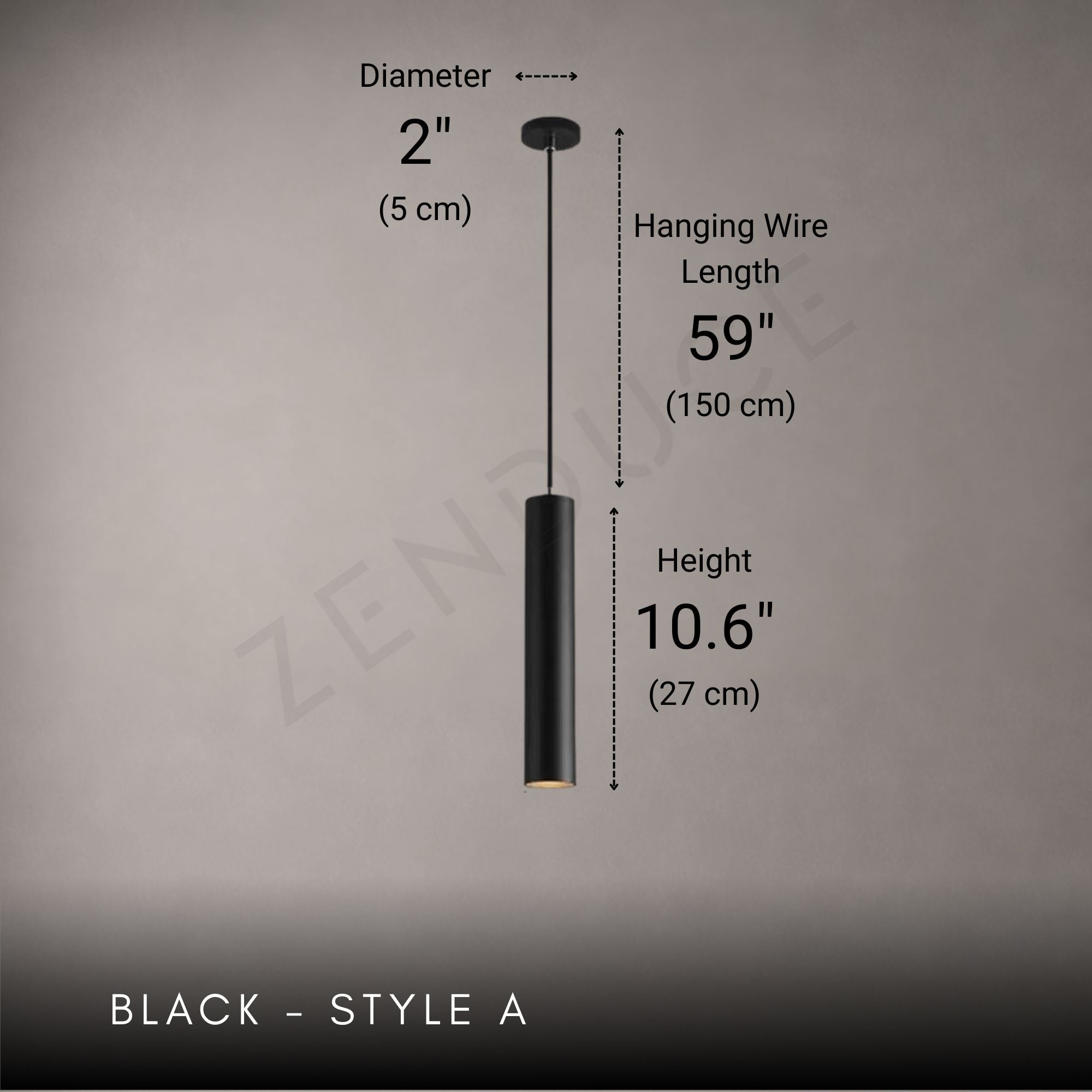 Cylindrical LED Pendant Light Slim Stainless Steel Downlight Dining Room Bedroom — Black White