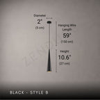 Cylindrical LED Pendant Light Slim Stainless Steel Downlight Dining Room Bedroom — Black White